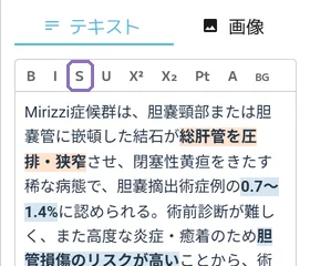 取り消し線の操作画面(マニュアルより)